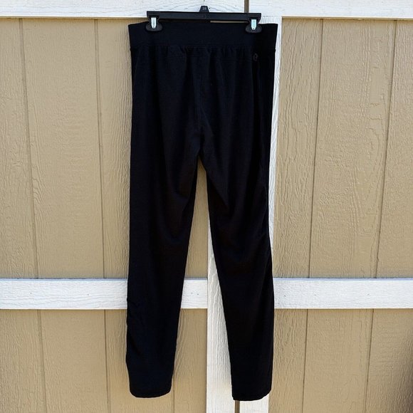 tasc Black Ribbed Pants Women’s Size Large Pockets Organic Cotton Bamboo - Picture 3 of 7